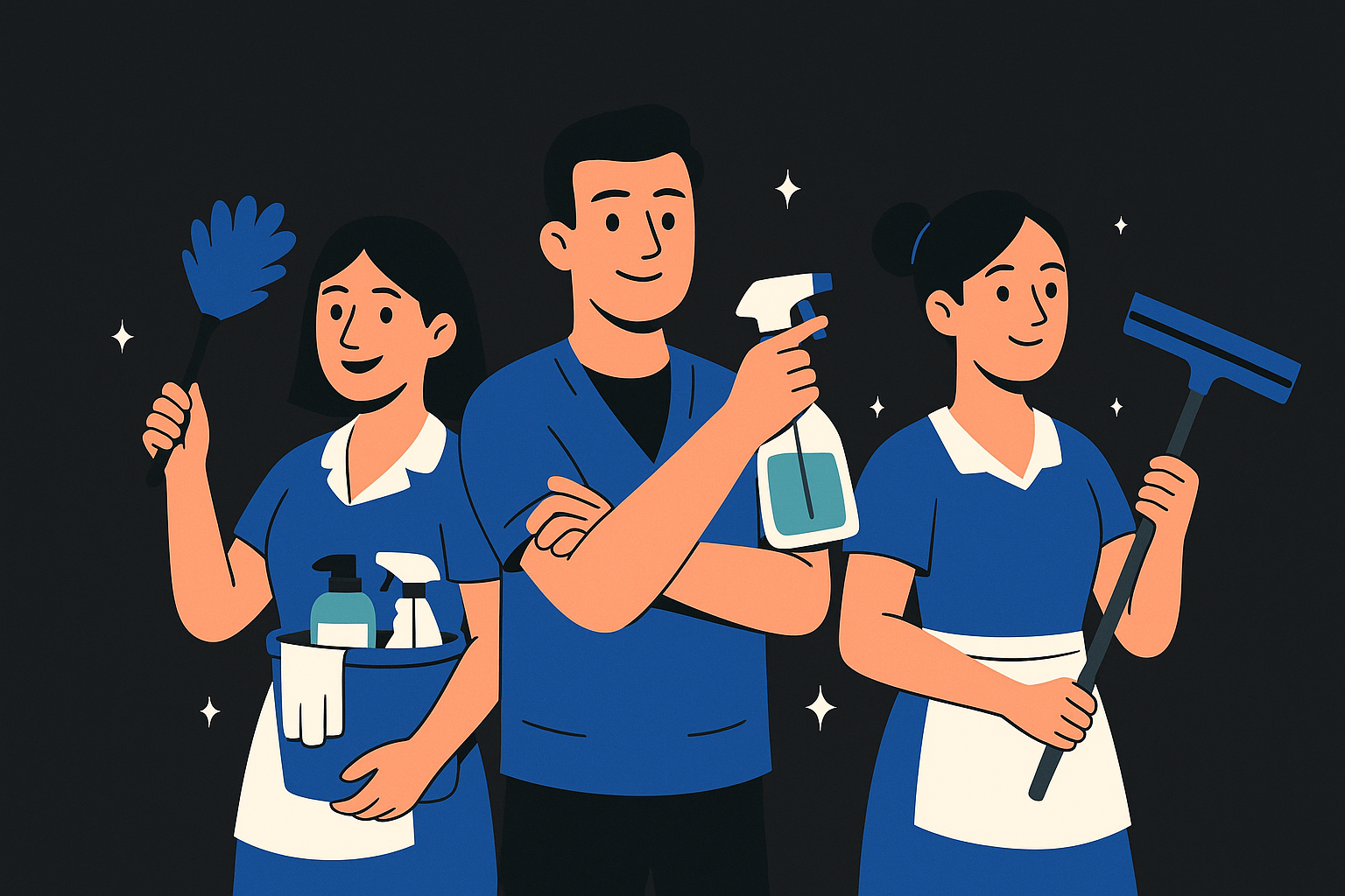Professional cleaner in a tidy home